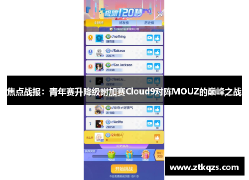 焦点战报：青年赛升降级附加赛Cloud9对阵MOUZ的巅峰之战