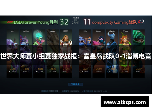 世界大师赛小组赛独家战报：秦皇岛战队0-1淄博电竞